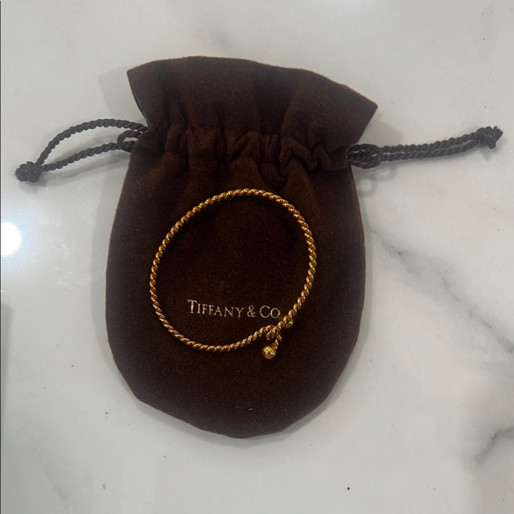 Tiffany & Co. Twisted Baby Rope Gold Bangle